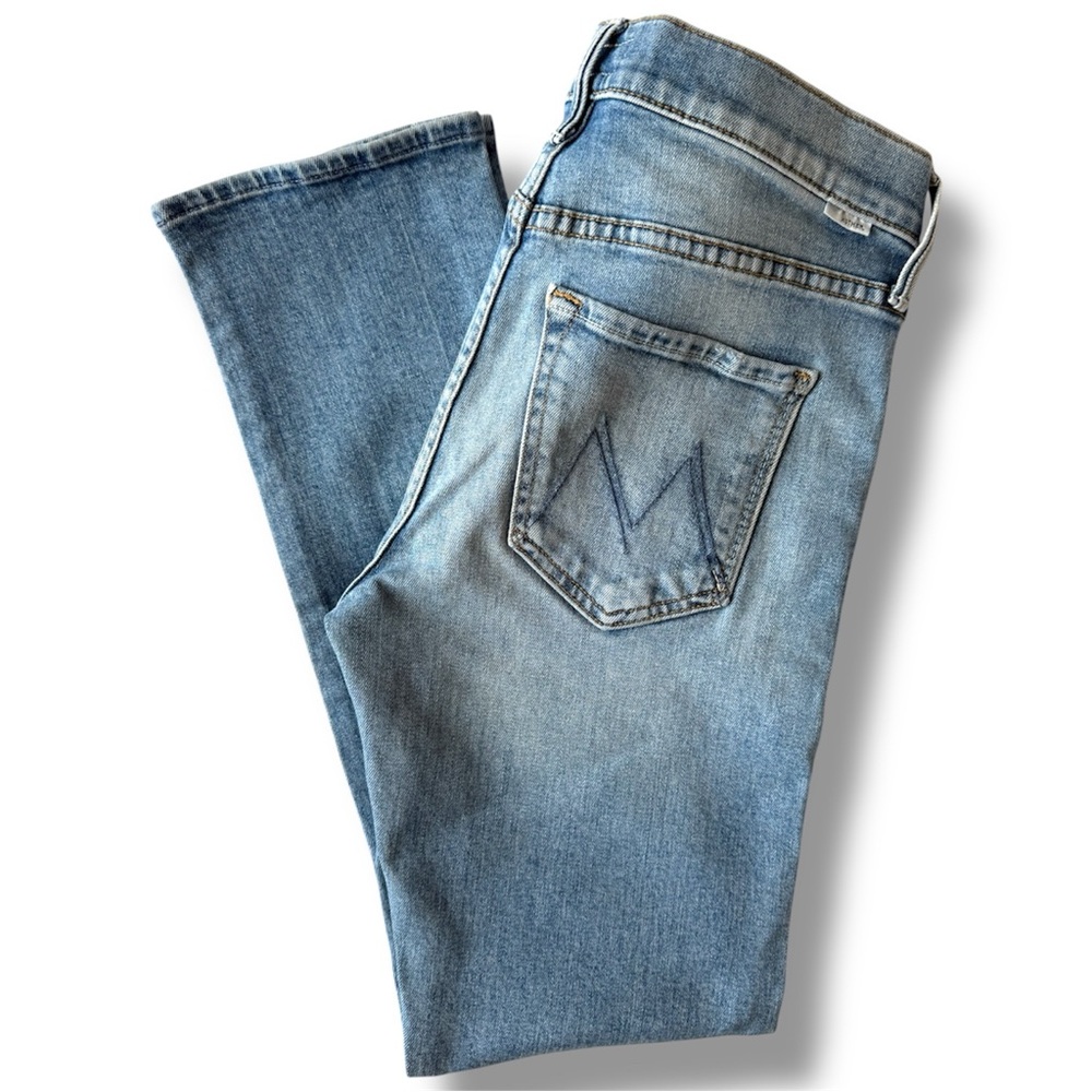 Mother The Ditcher Crop Jeans High Rise Straight Ankle Size 24 Truth Or Dare